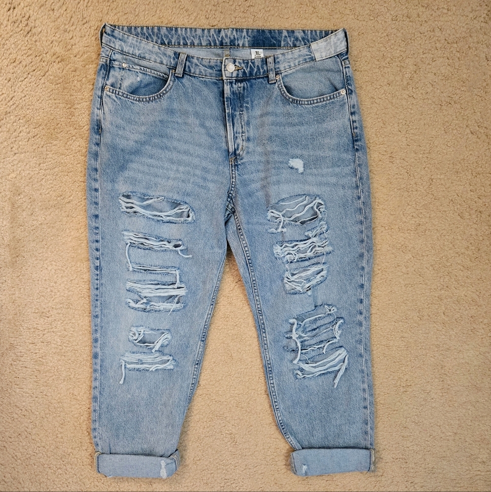 NEW H&M Distressed Denim Jeans Sz 14